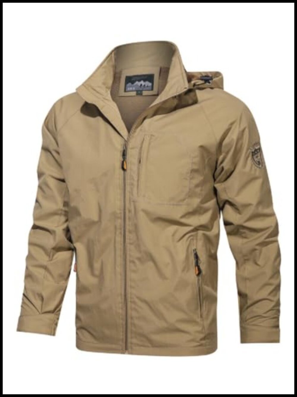 Men's Lightweight Water-Resistant Windbreaker Jacket Detachable Hood